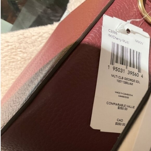 Trendy Merlot taffy leather Coach bag |Authentic Coach Georgie crossbody| gold - Picture 8 of 9